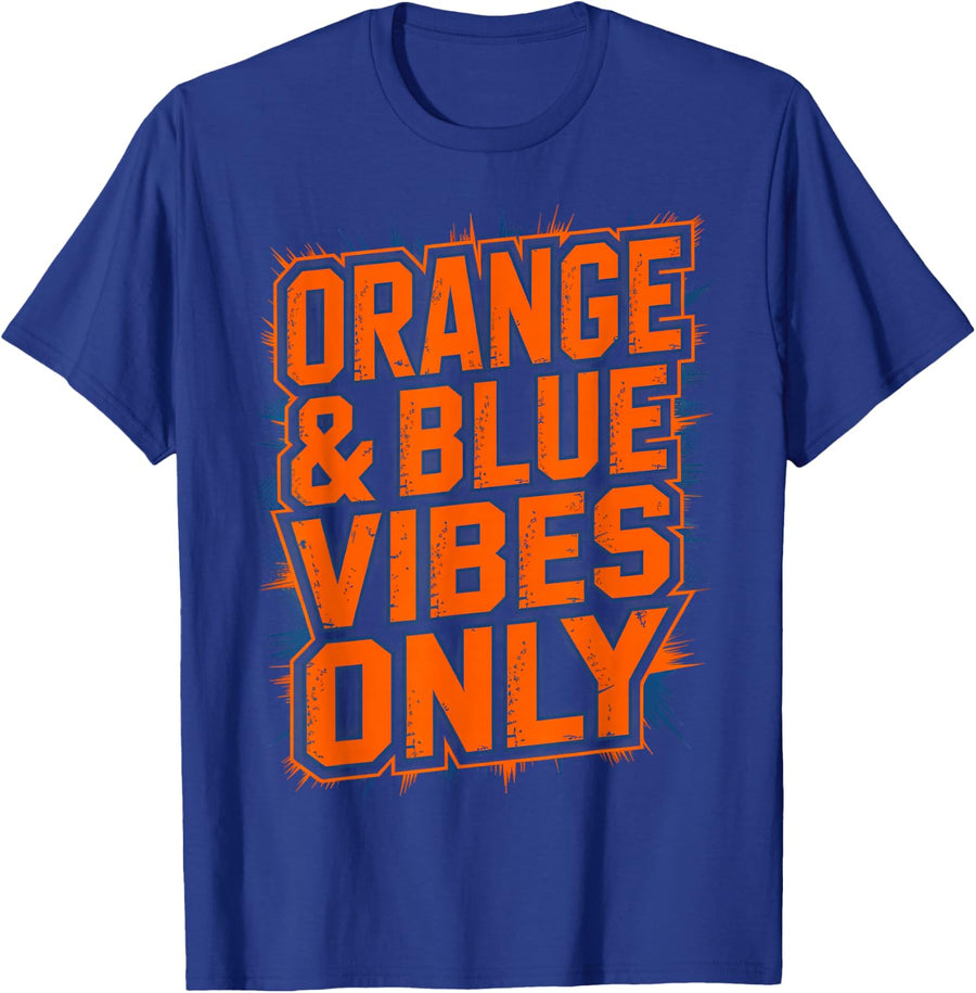 Vintage Orange Blue Vibes ONLY High School Field Day Cheer T-Shirt - Royal Blue