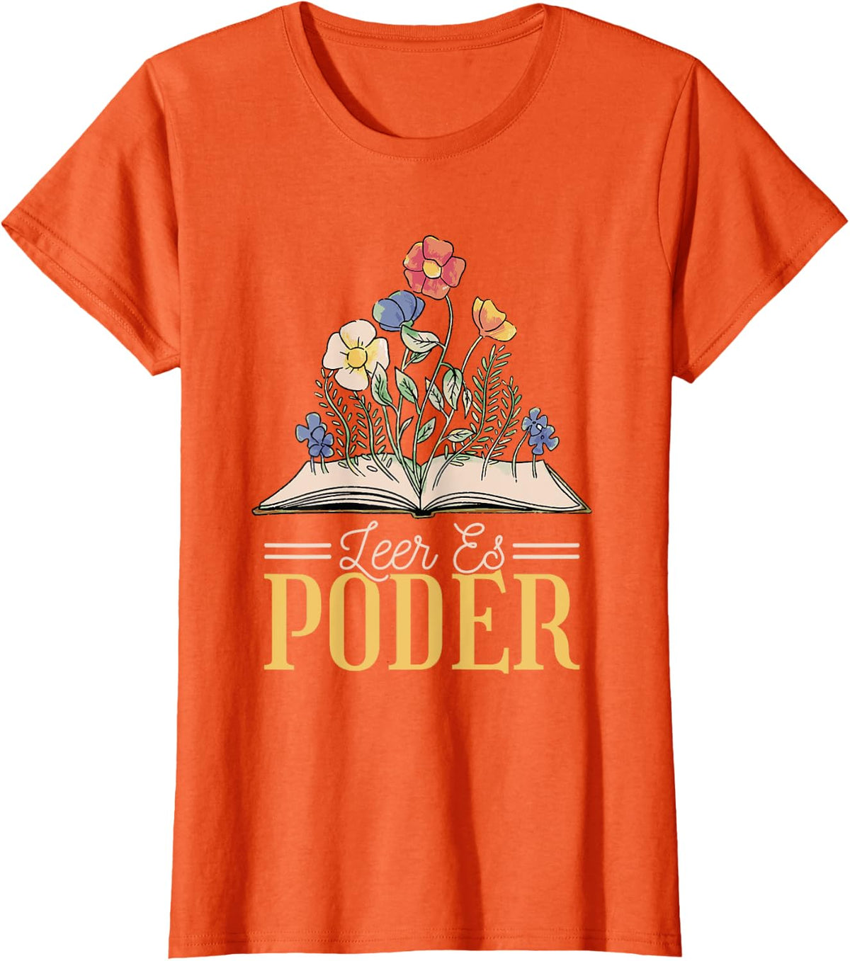 Spanish Teacher Maestras Bilingue Leer Es Poder T-Shirt for Men Women - Orange