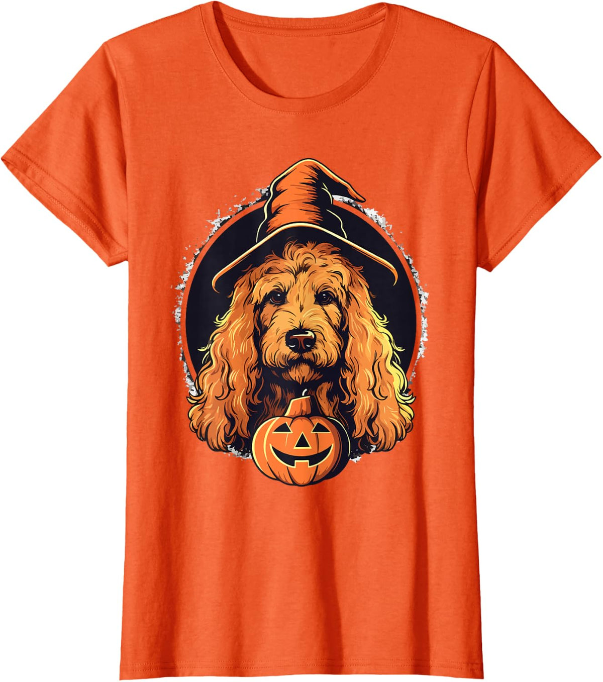Goldendoodle Halloween Cute and Spooky Doodle Dog T-Shirt - Orange