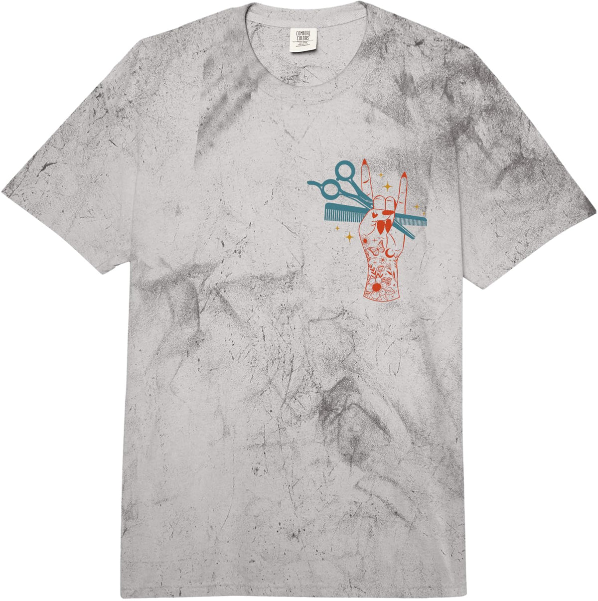 It's A Beautiful Day to Cut Hair Stylist Hairstylist Comfort Colors Adult Heavyweight T-Shirt - Adult Unisex Grey Tie Dye