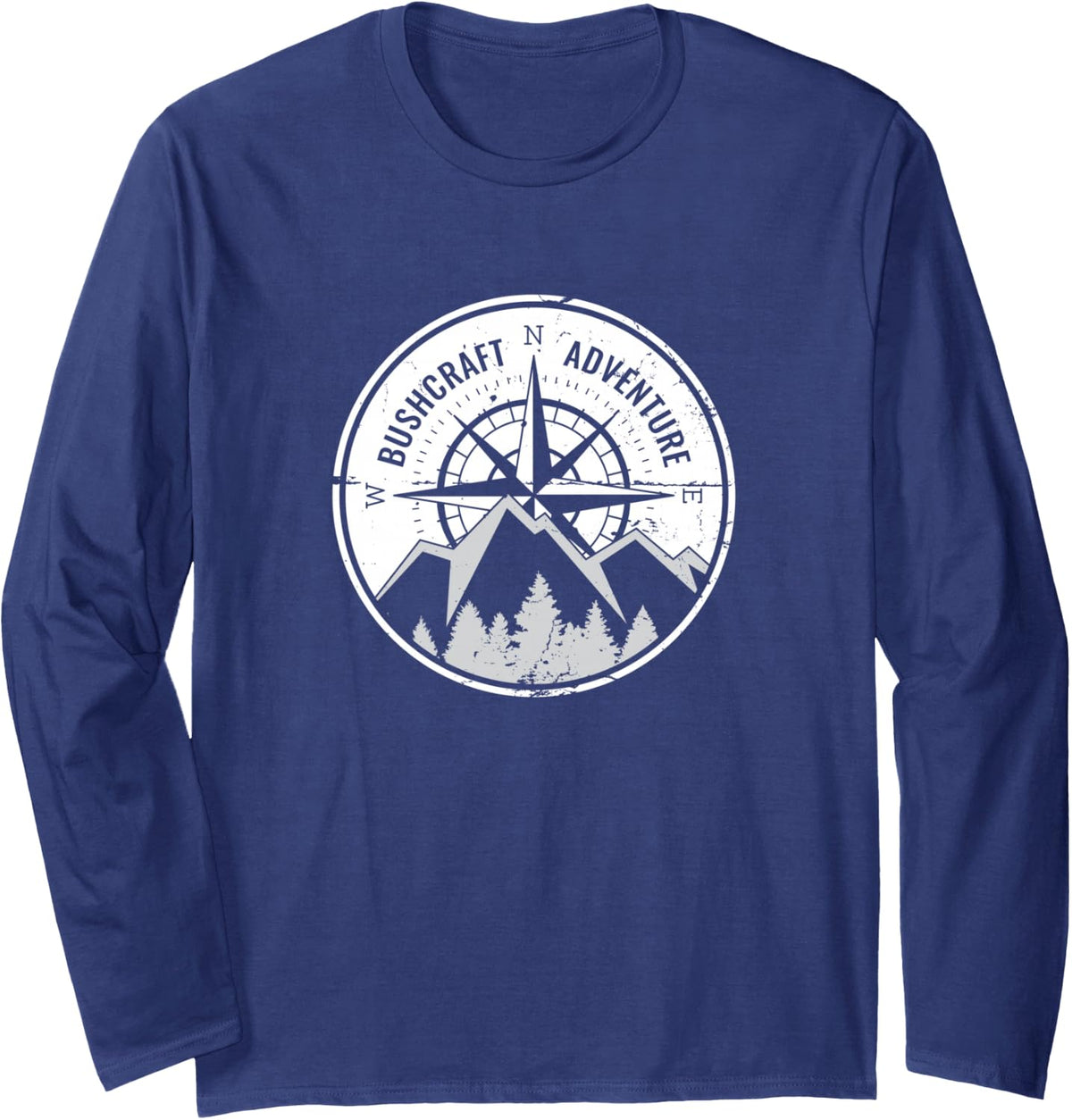 Bushcraft Adventure Outdoor Survival Bushcrafter Long Sleeve T-Shirt - Adult Unisex Navy Blue