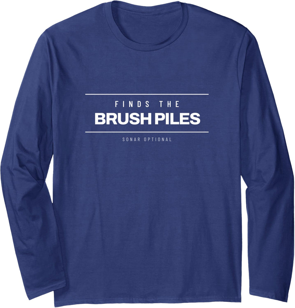 Crappie Freshwater Fishing Angler Fishing Dad Panfish Long Sleeve T-Shirt - Adult Unisex Navy Blue