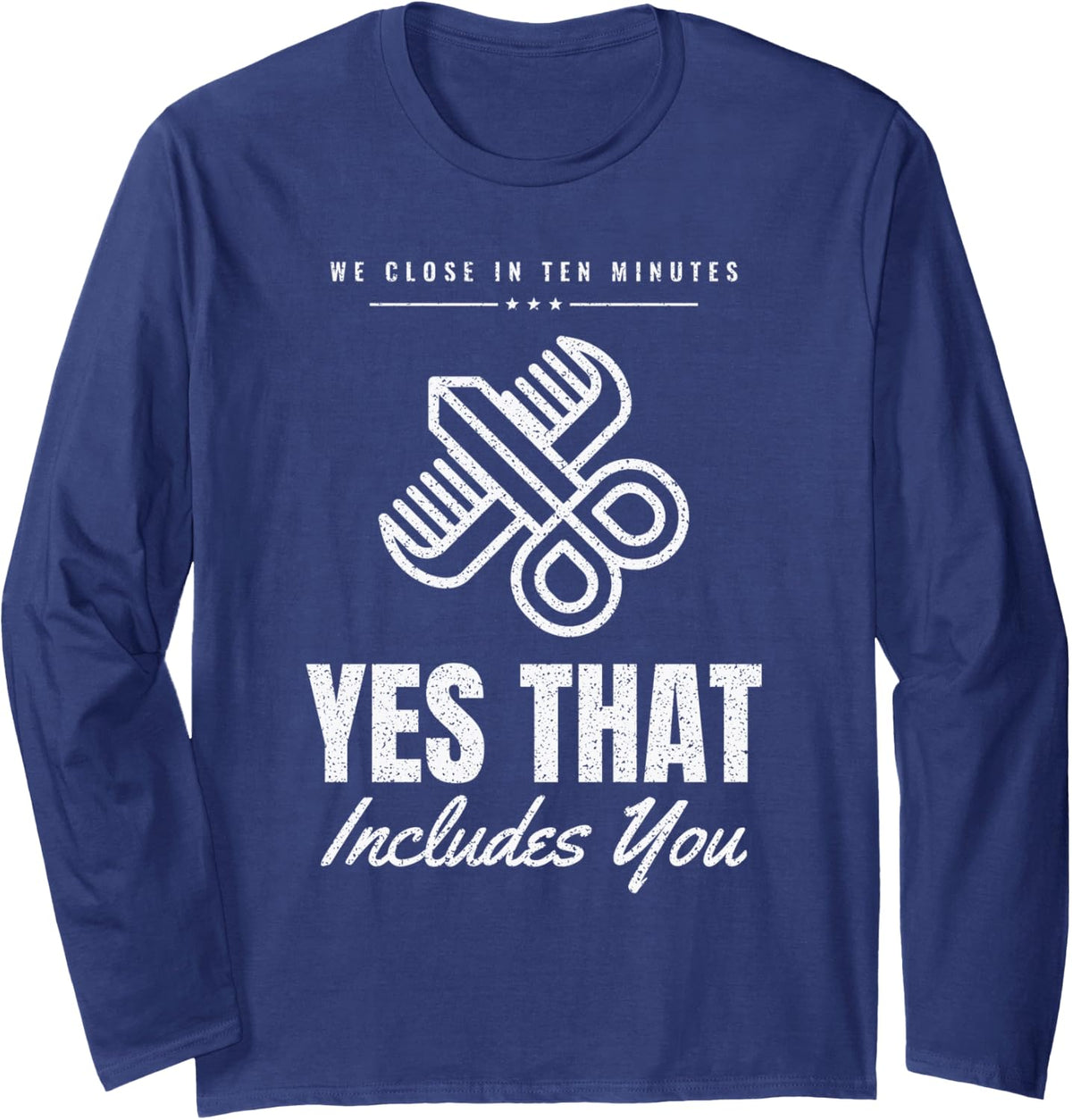 Hairdresser Walk in Hair Stylist Barber Hairdresser Long Sleeve T-Shirt - Adult Unisex Navy Blue