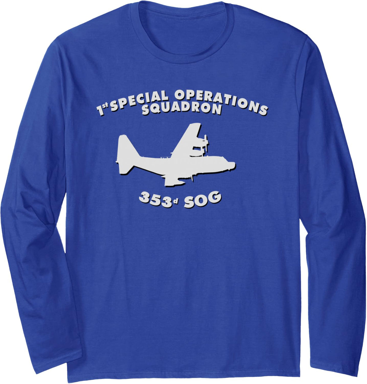 1st Special Operations Squadron MC-130 Combat Talon Long Sleeve T-Shirt - Adult Unisex Royal Blue