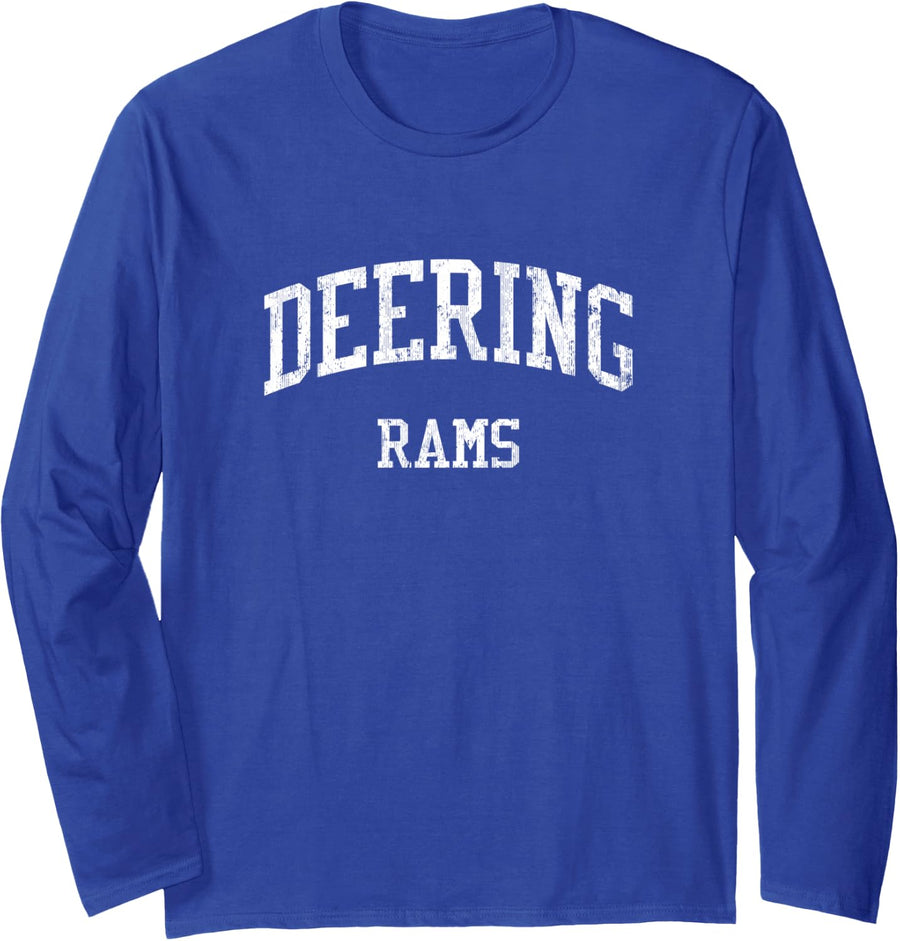 Deering High School HS Portland ME Vintage Sports Long Sleeve T-Shirt - Adult Unisex Royal Blue
