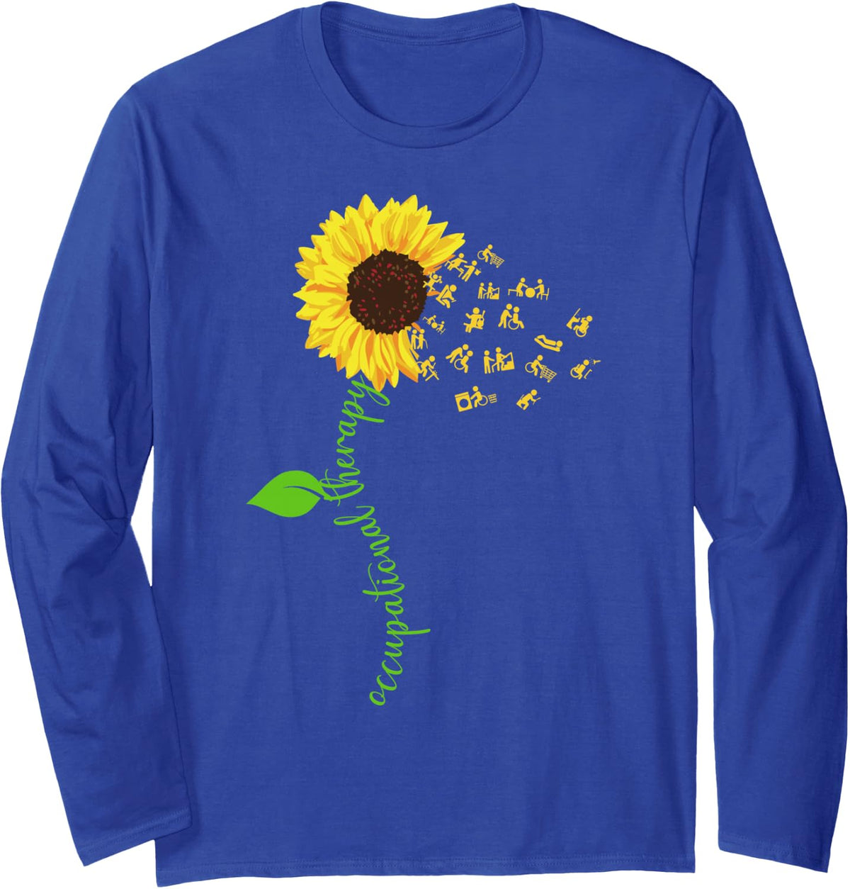 Sunflower Occupational Therapy Costume OT Therapist Long Sleeve T-Shirt - Adult Unisex Royal Blue