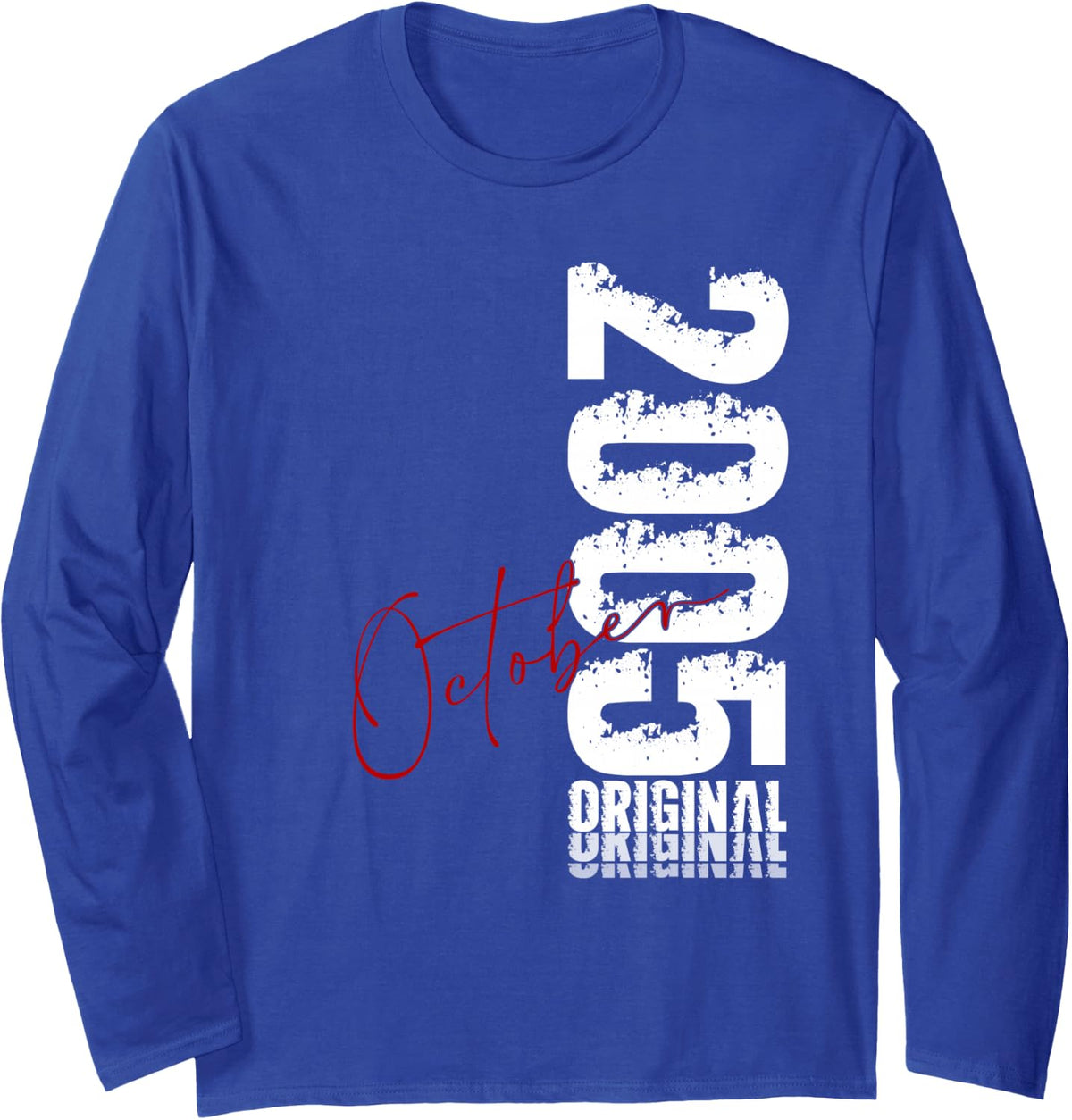 21st Birthday Gift Men Original October 2005 21 Years Long Sleeve T-Shirt - Adult Unisex Royal Blue