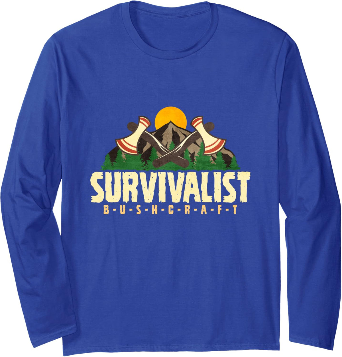 Survivalist Long Sleeve T-Shirt - Adult Unisex Royal Blue