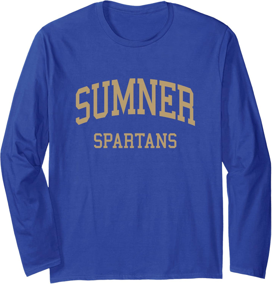 Sumner High School HS Sumner WA Retro Sports Long Sleeve T-Shirt - Adult Unisex Royal Blue