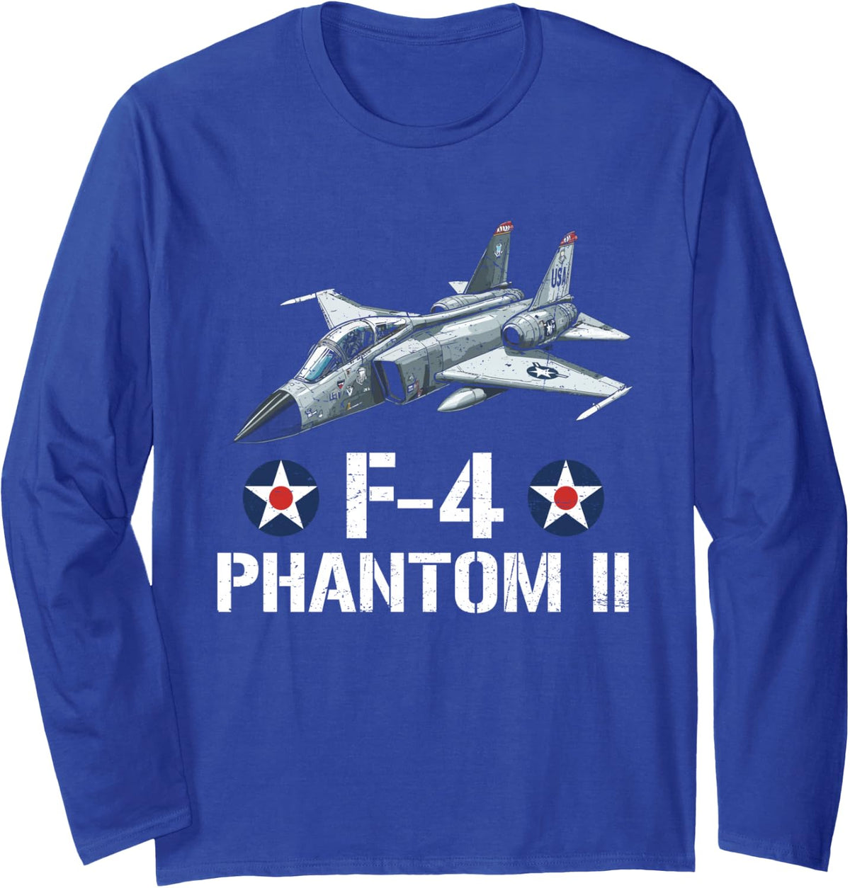 F-4 Phantom II US Military Aircraft Fighter Jet Bomber Long Sleeve T-Shirt - Adult Unisex Royal Blue