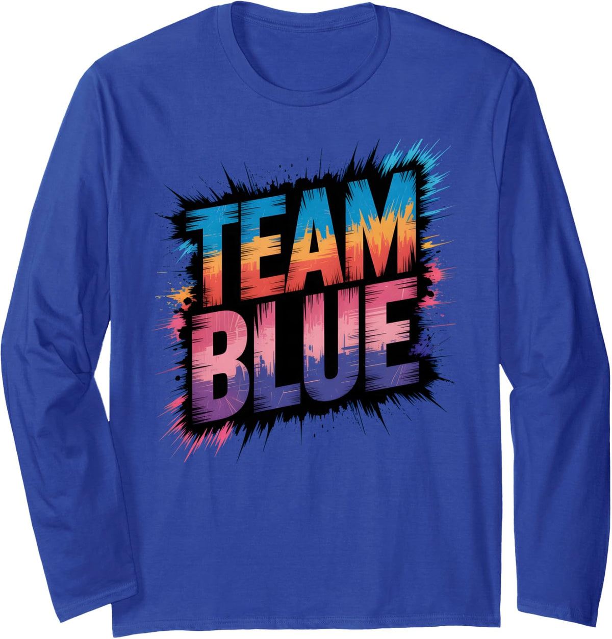 Bruh Team Blue High School Spirit Competition Games Begin Long Sleeve T-Shirt - Adult Unisex Royal Blue