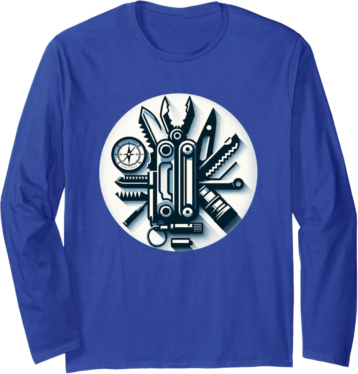 Prepper Survival Long Sleeve T-Shirt - Adult Unisex Royal Blue