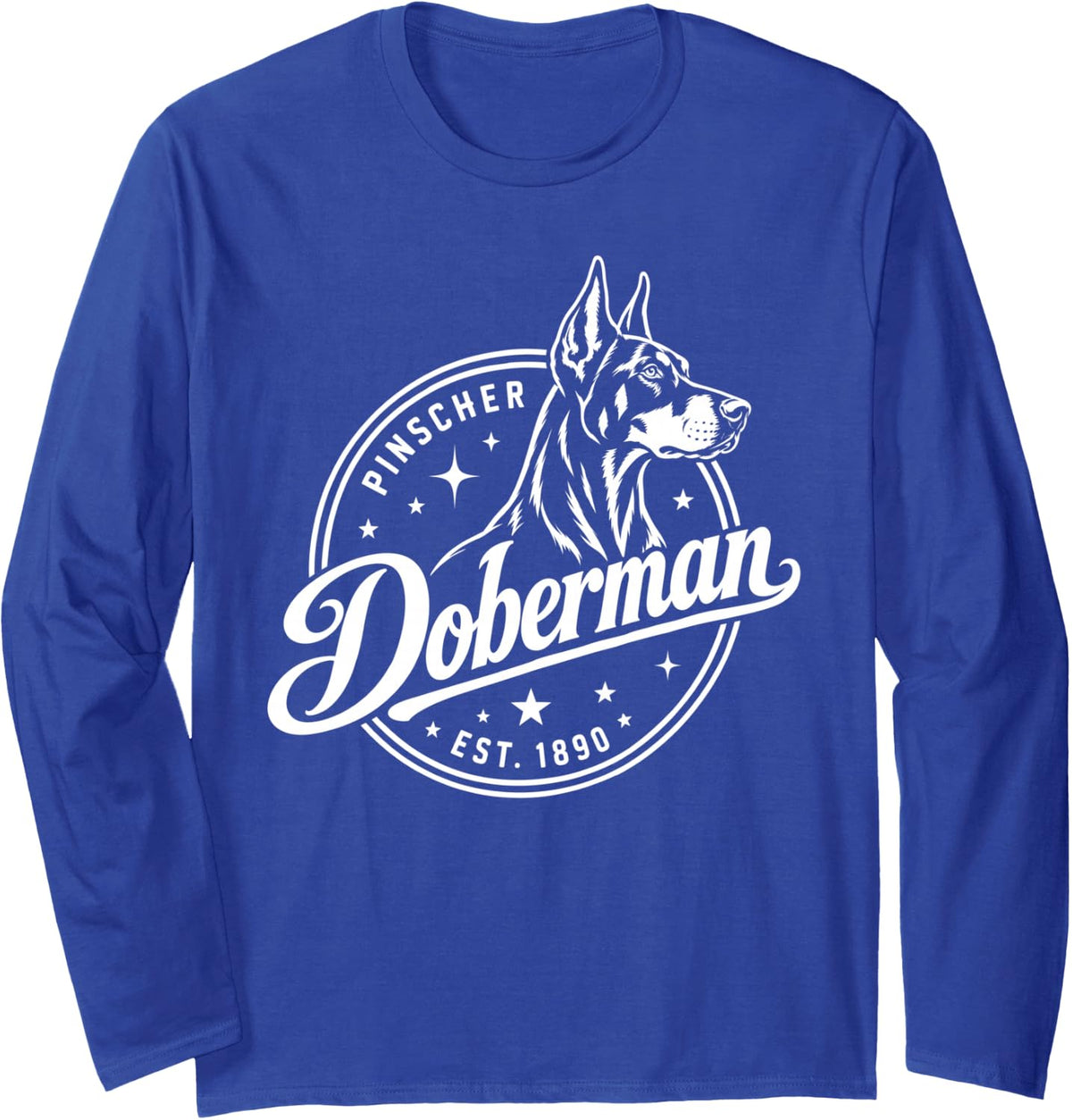 Doberman Pinscher Est 1890 Dog Breed Long Sleeve T-Shirt - Adult Unisex Royal Blue