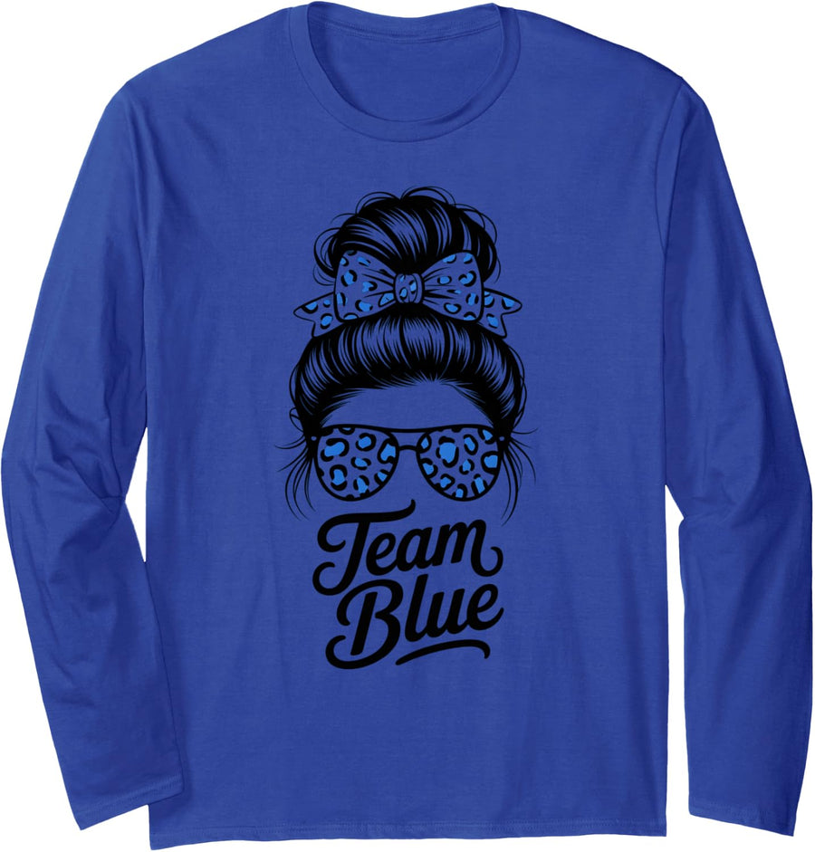 Vintage Team Blue Girls High School Competition Cheer Sports Long Sleeve T-Shirt - Adult Unisex Royal Blue
