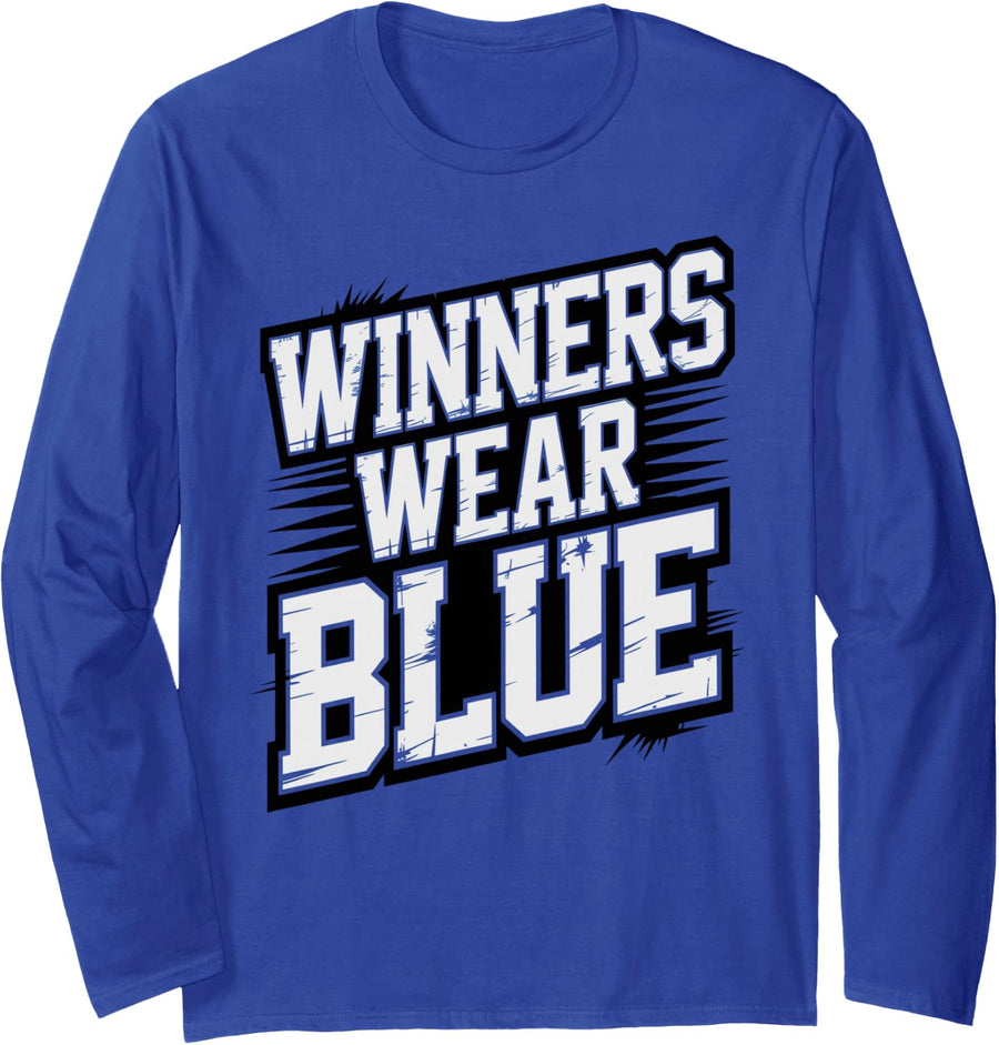 Vintage Winners WEAR Blue High School Spirit Competition Long Sleeve T-Shirt - Adult Unisex Royal Blue