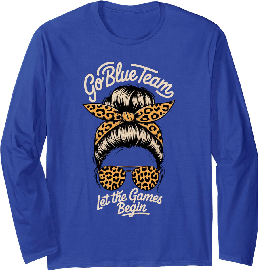 Bruh Let's GO Blue Team Games Begin High School Tournament Long Sleeve T-Shirt - Adult Unisex Royal Blue