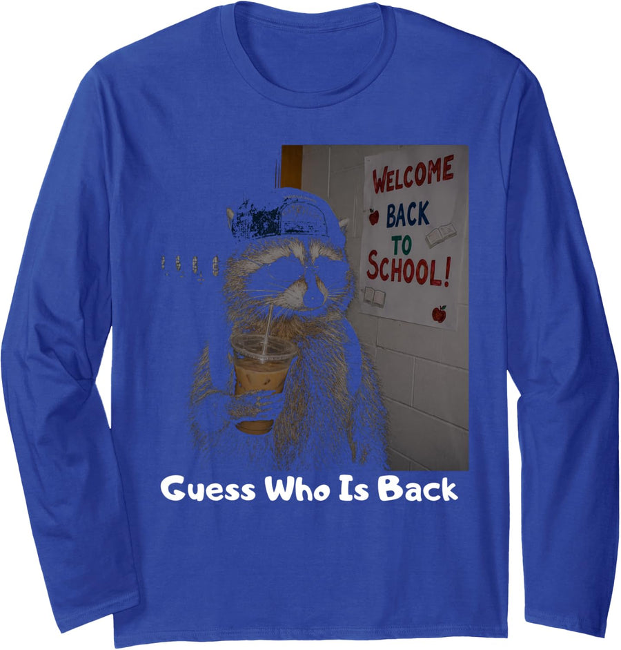 Iced Coffee Back to School Long Sleeve T-Shirt - Adult Unisex Royal Blue