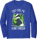 Funny Honey Badger Cute Design for Women and Kids Gift Idea Long Sleeve T-Shirt - Adult Unisex Royal Blue