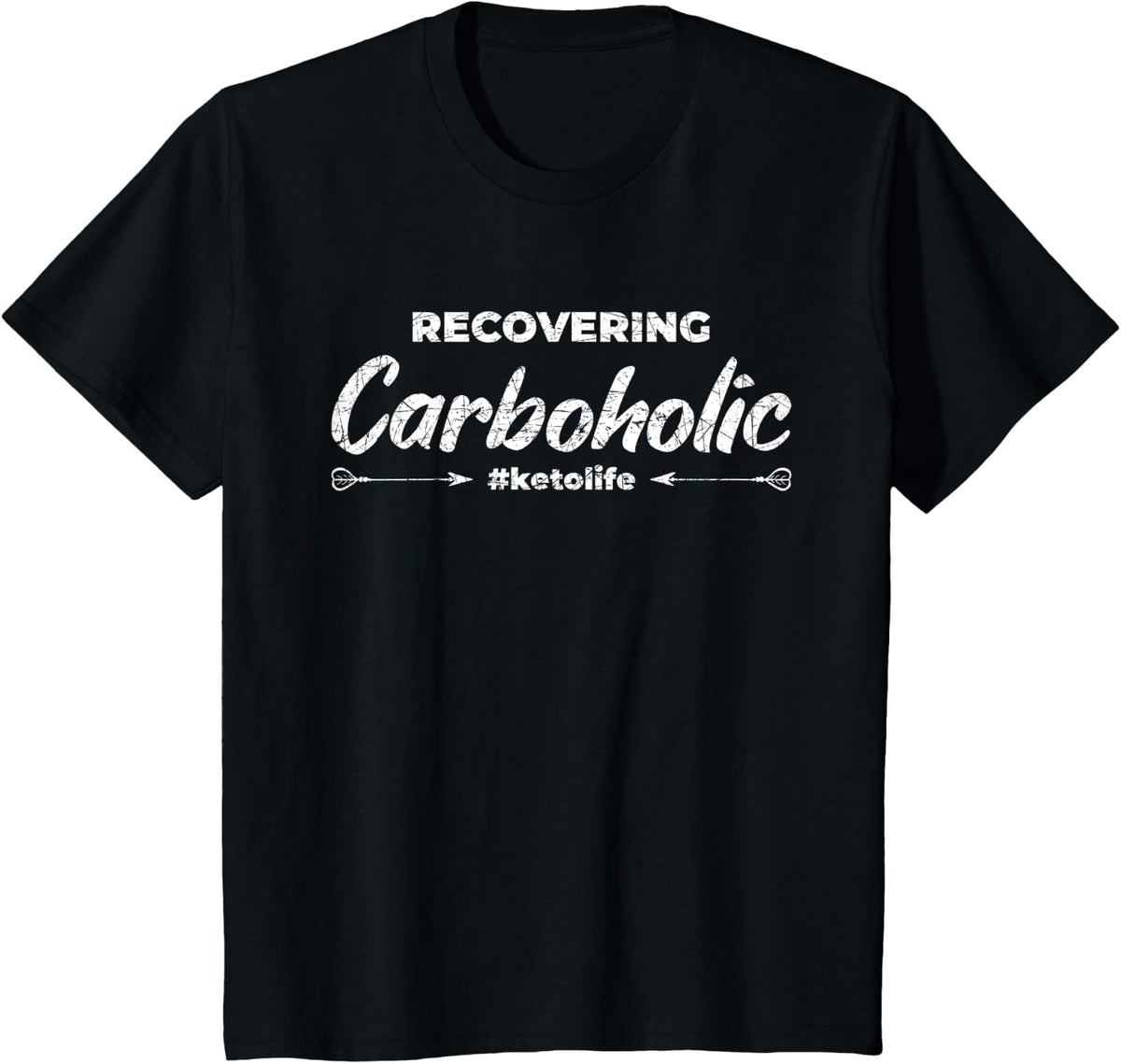 Recovering Carboholic Funny Ketogenic Diet Lifestyle Ketosis T-Shirt - Black