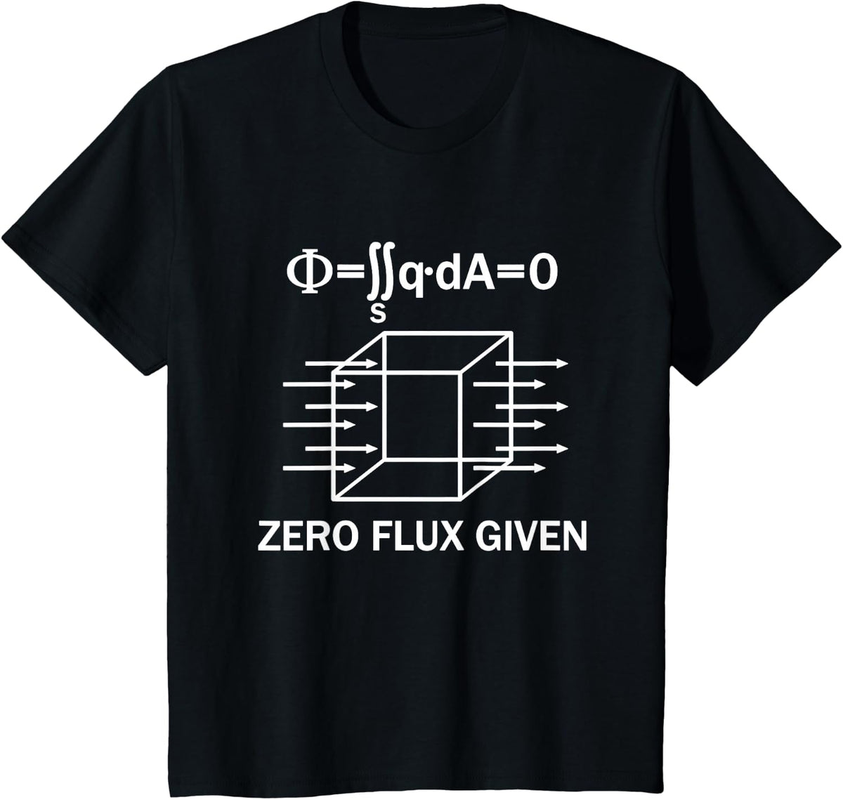 Zero Flux Given Funny Physics Science Math Teacher T-Shirt - Black