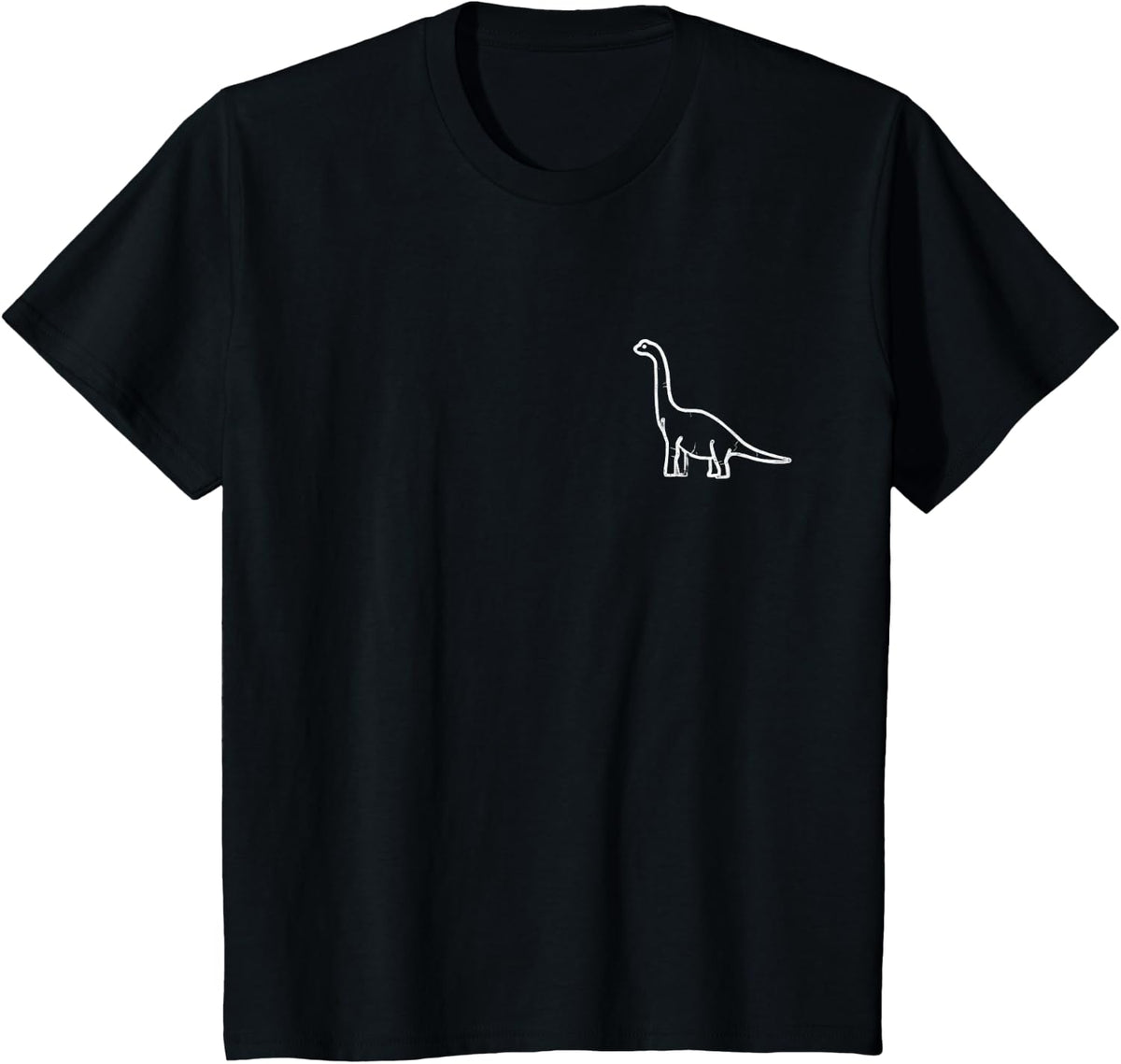 Minimalist Brontosaurus Outline Dino Lover Paleontology Gift T-Shirt - Black