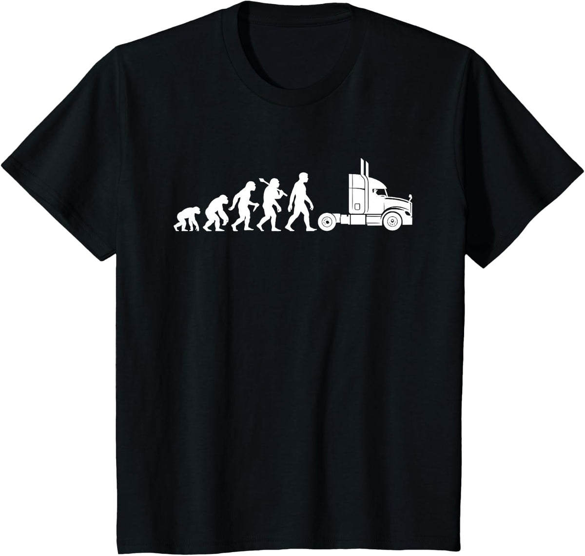 Truck Driver Evolution Lorry Drivers Funny Transport T-Shirt - Black