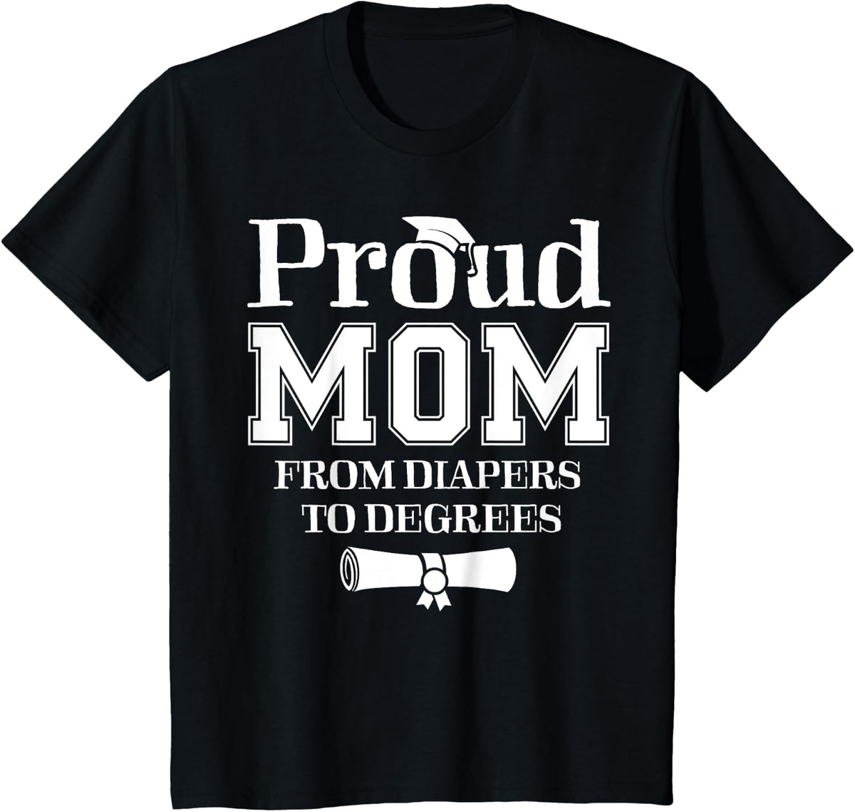 Proud Mom of a 2024 Graduate Mother Senior Graduation Gift T-Shirt - Black