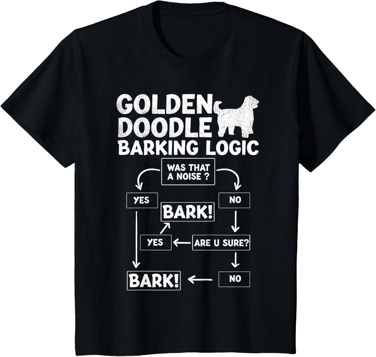Golden Doodle Barking Logic Pet Lovers Shirts, Dog Mom Dad T-Shirt - Black
