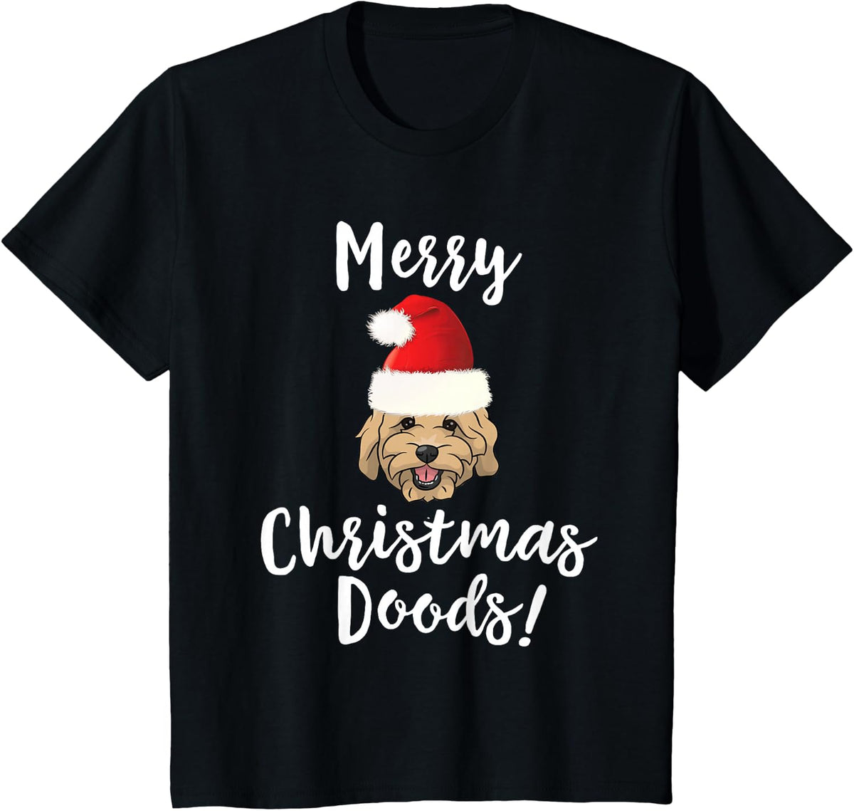 Merry Christmas Goldendoodle Funny Dog T-Shirt - Black