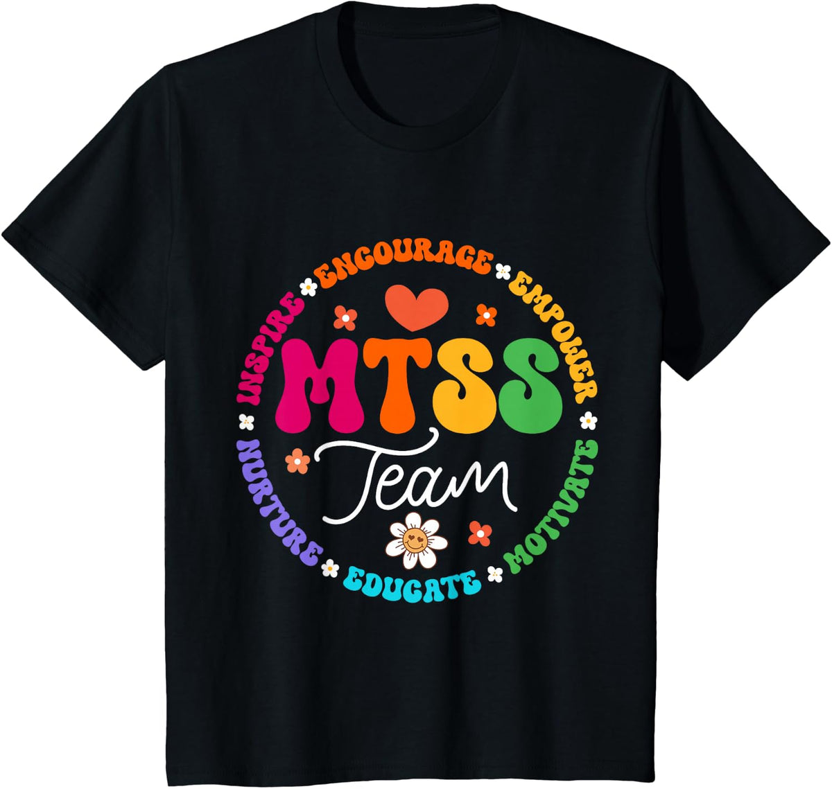 Groovy MTSS Team Coach School Counselor School Psychologist T-Shirt - Black