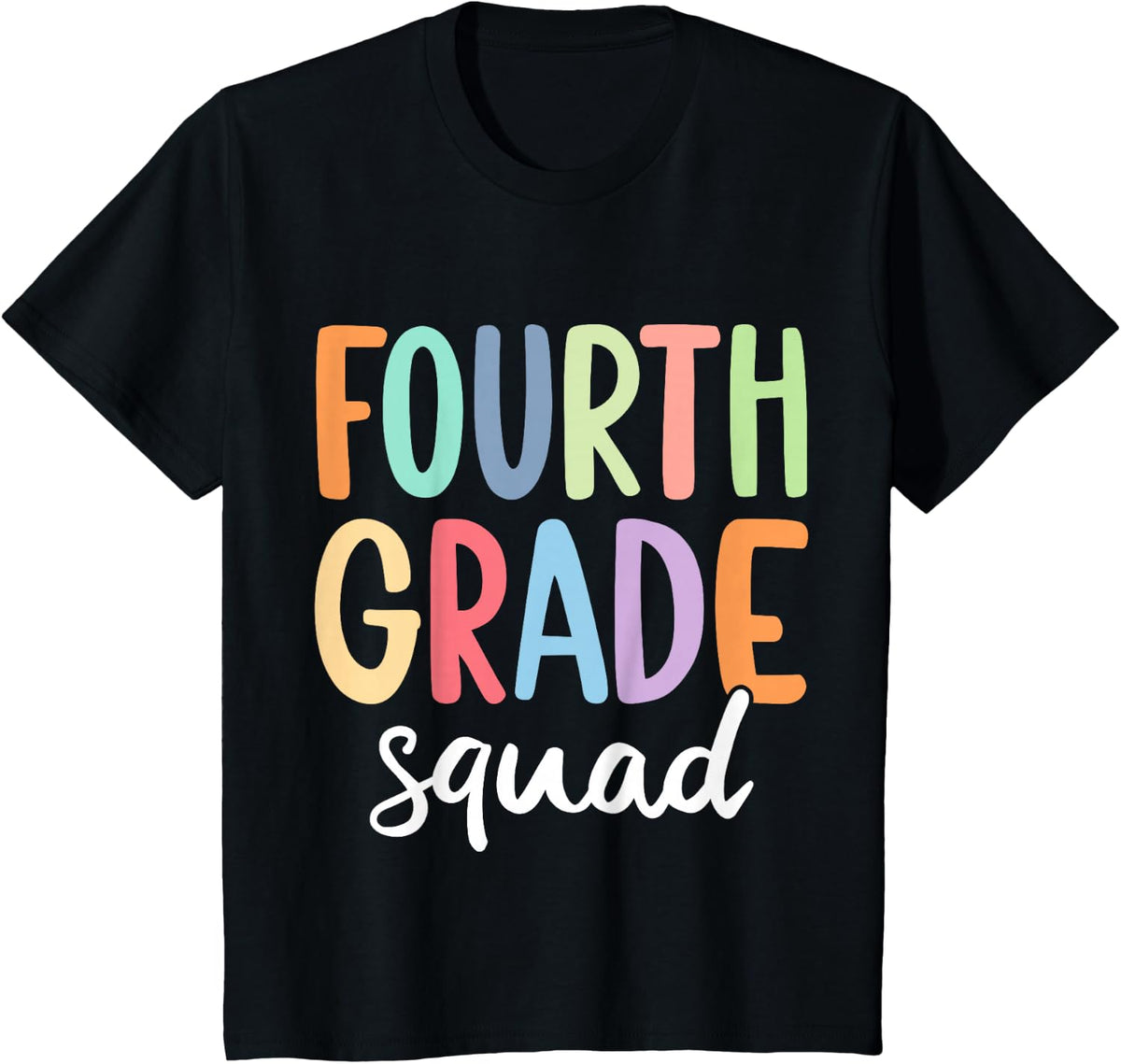 Kids Fourth Grade Squad T-Shirt - Black