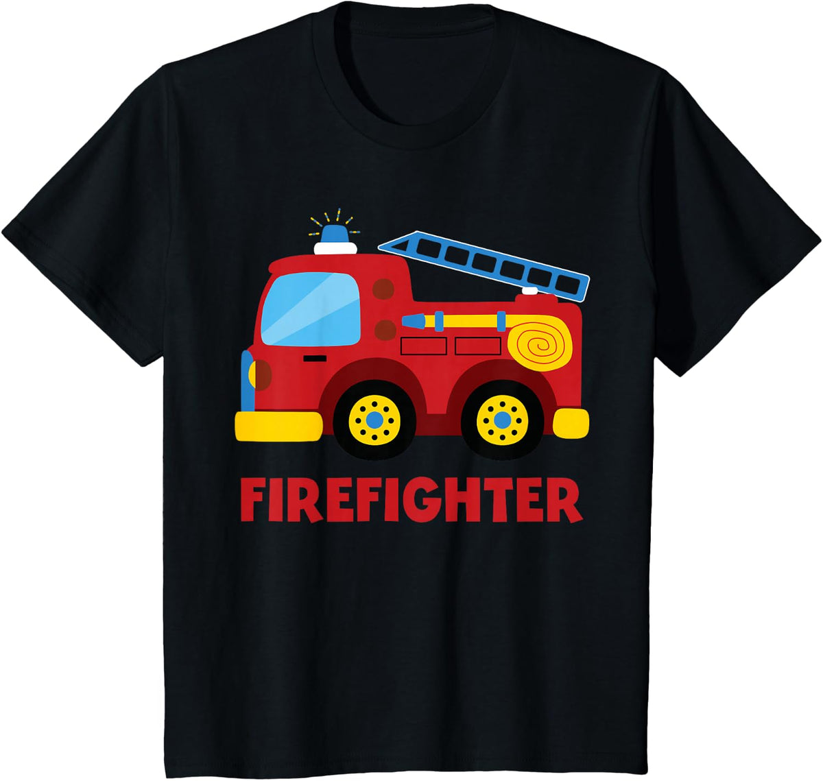 Firefighter fire truck T-Shirt - Black