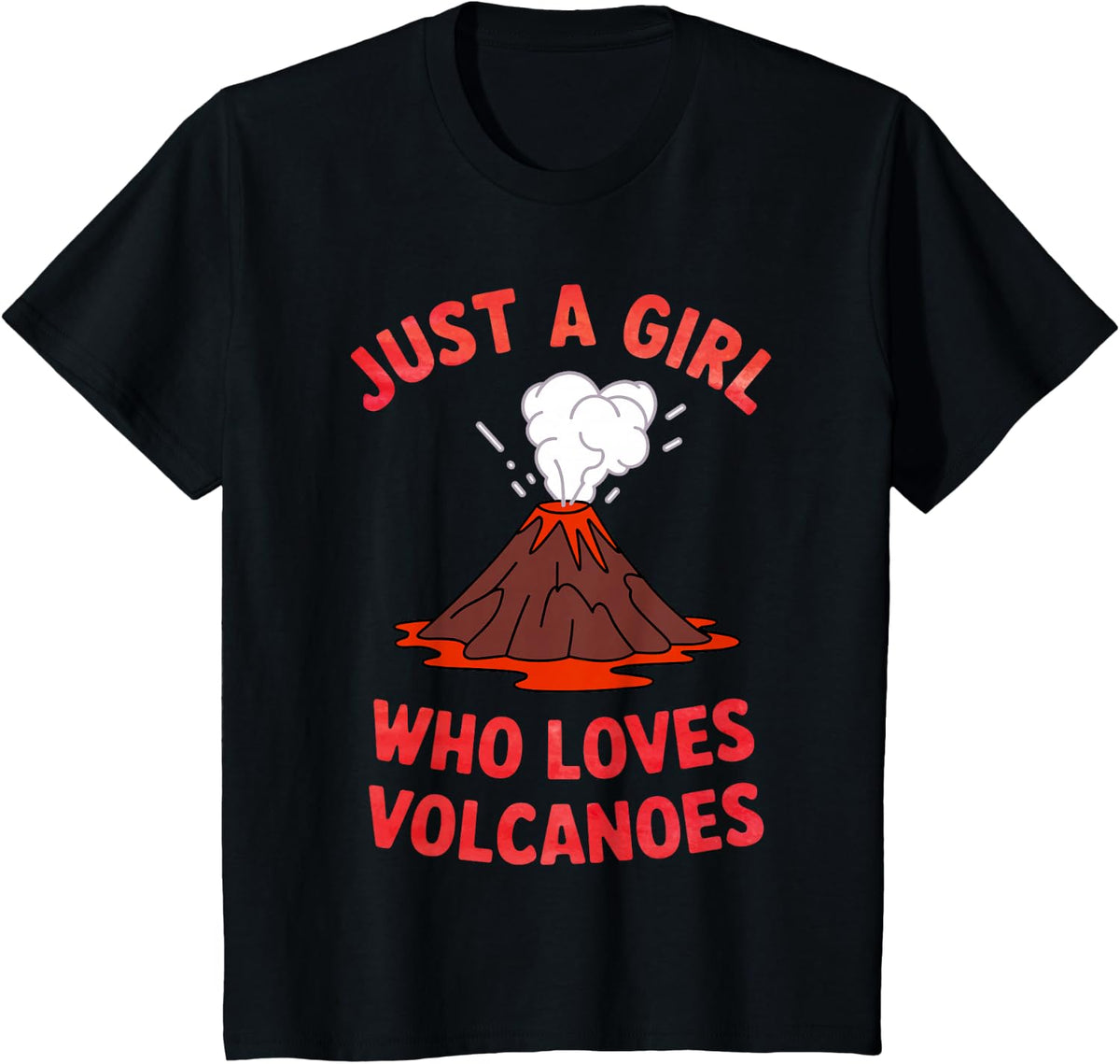 Cute Volcano Art for Women Girls Volcanology Lover Volcano T-Shirt - Black