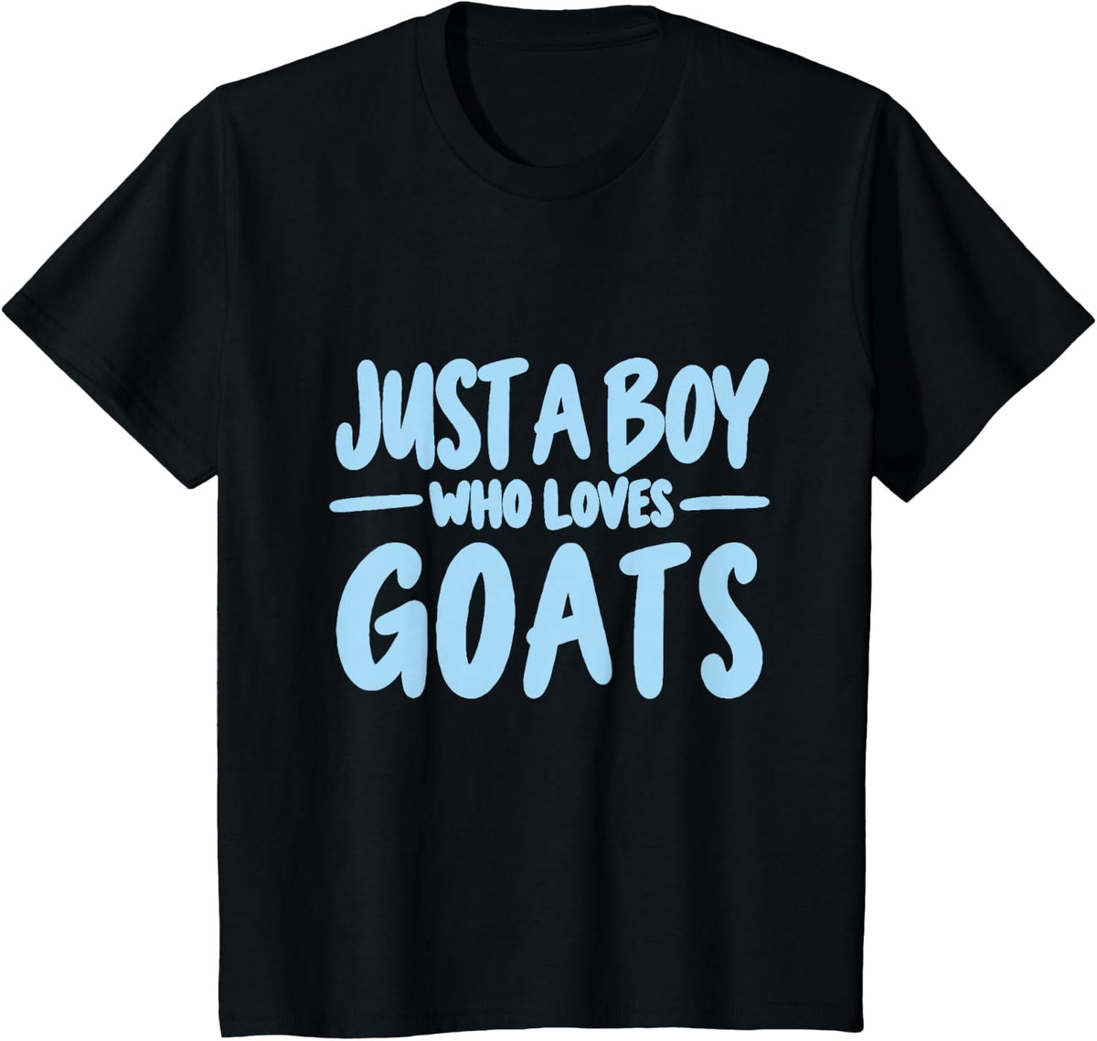 Just a Boy Who Loves Goats Cute Goat Lover T-Shirt - Black