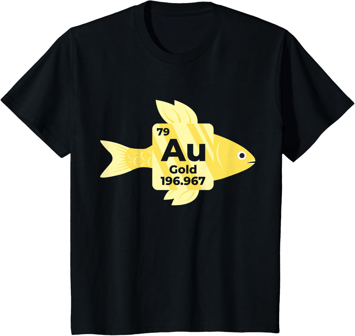 Chemistry - Goldfish Chemical Symbol - Chemist T-Shirt - Black