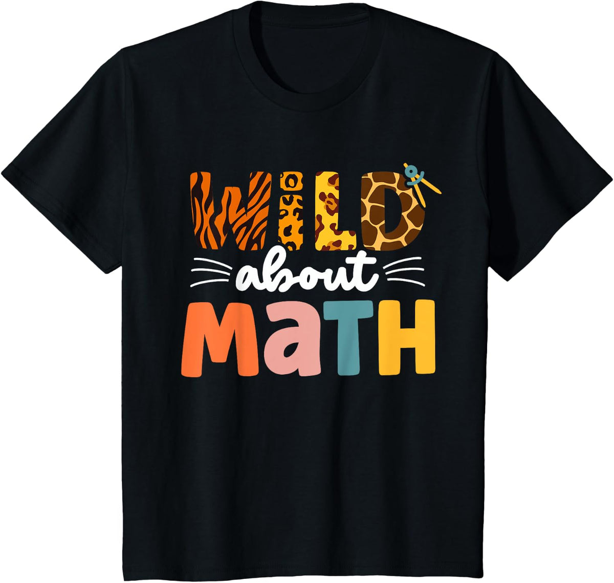Cute Wild About Math Leopard Teacher Math Clubs T-Shirt - Black