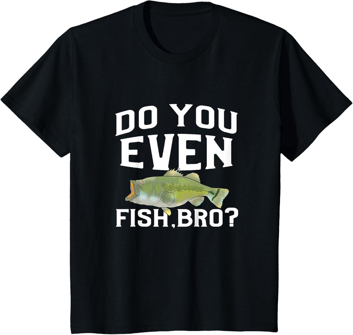 Funny Largemouth Bass Fishing Freshwater Fish Men Women Kids T-Shirt - Black