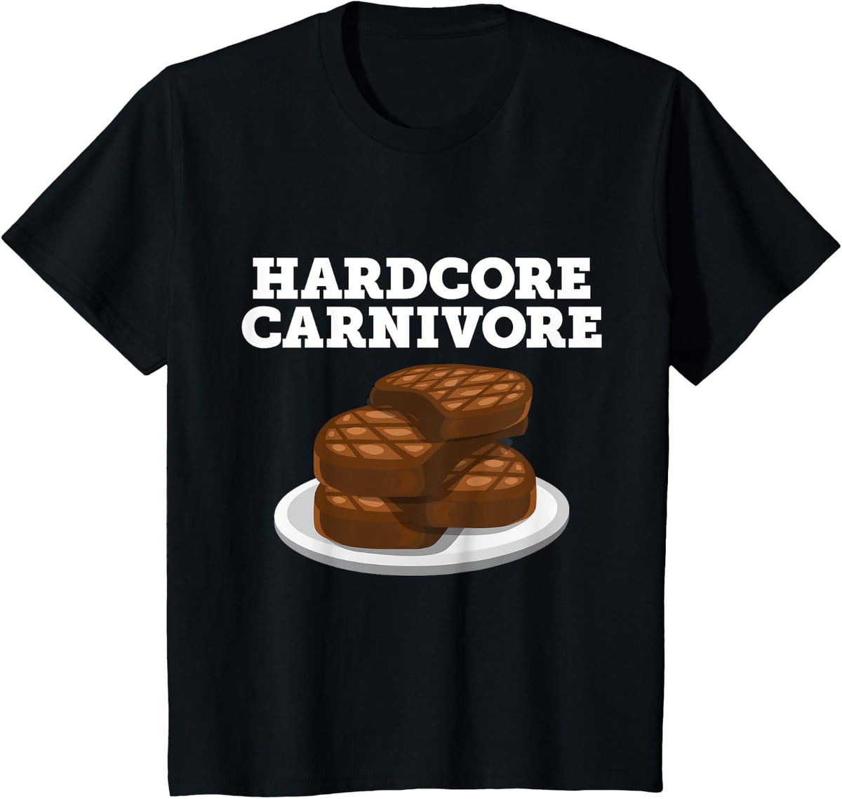 Hardcore Carnivore | Ketogenic Diet | Funny Keto Meat Eater T-Shirt - Black