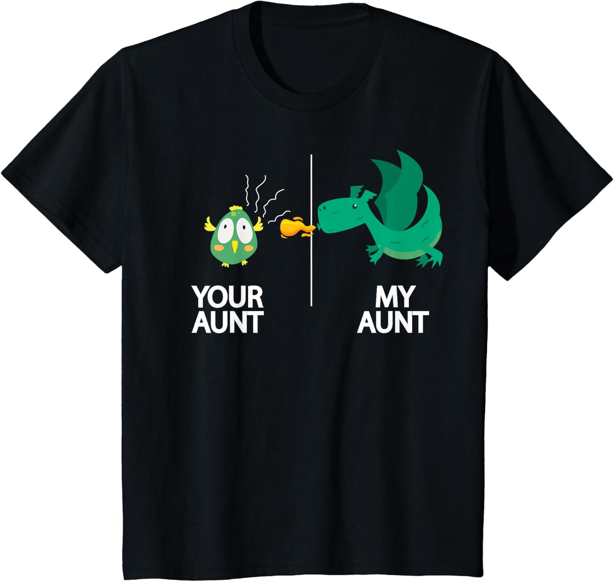 Funny Your Aunt My Aunt T-Shirt Fantasy Kid Dragon Shirt T-Shirt - Black