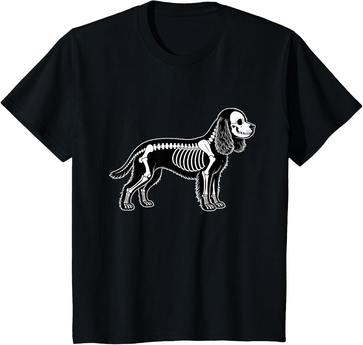 Cocker Spaniel Skeleton Halloween Costume Dog Lover T-Shirt - Black