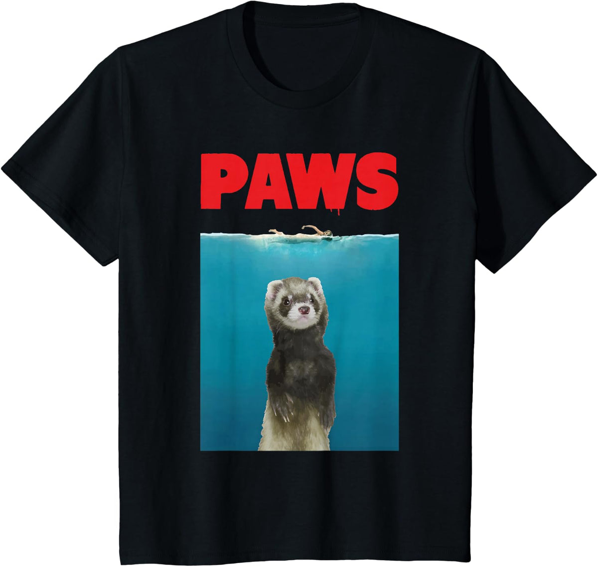 Paws Ferret Funny T-Shirt Parody | Ferret Lover Gifts T-Shirt - Black