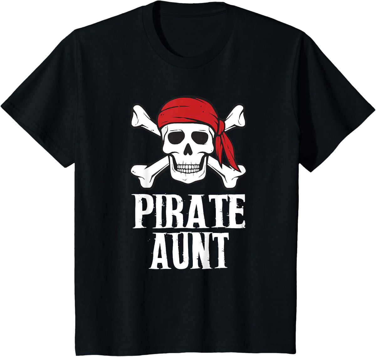 Pirate Aunt Cool Auntie Pirate Skull & Crossbones T-Shirt - Black