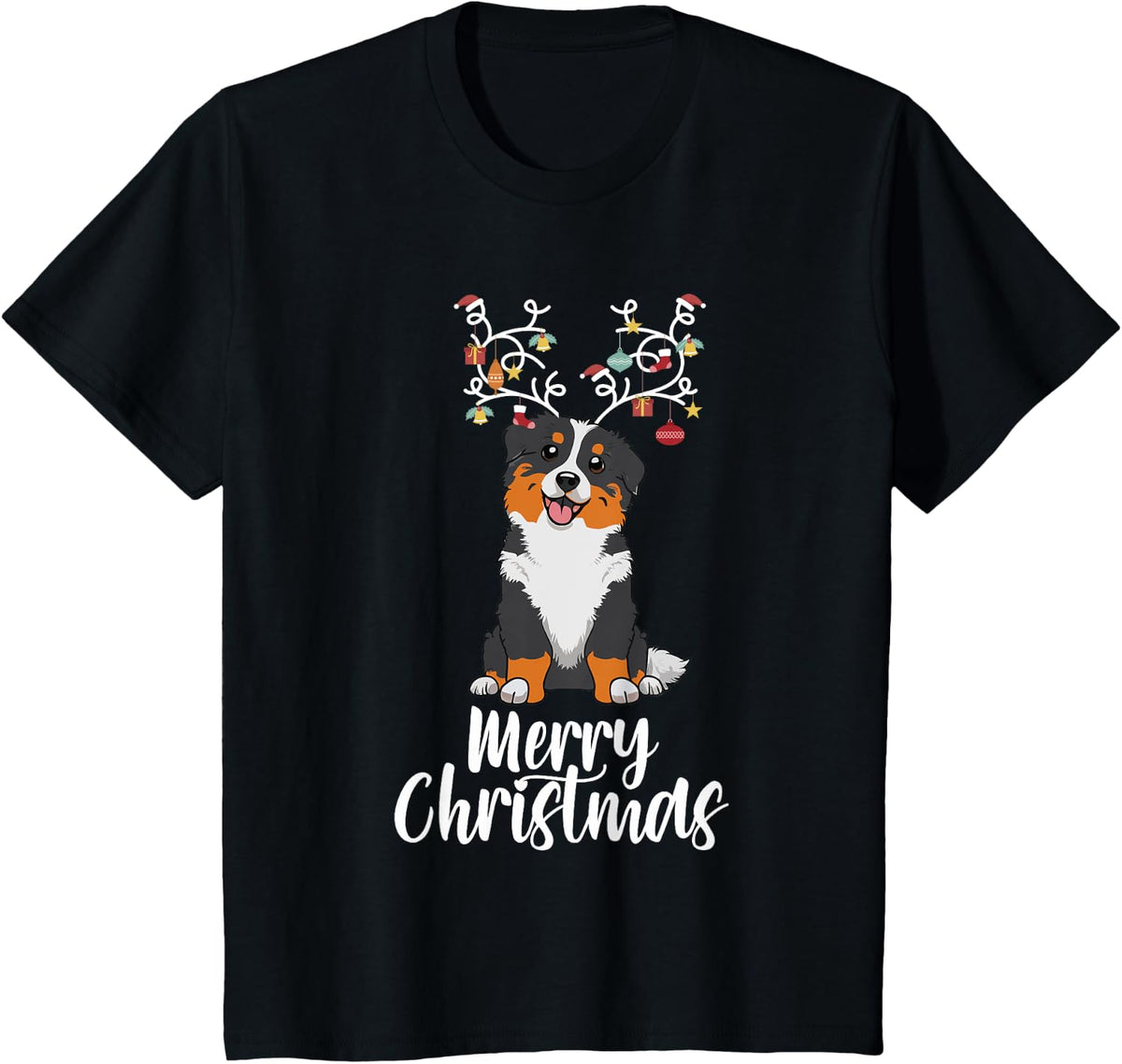 Funny Aussie Dog Lover Reindeer Matching Christmas Pajama T-Shirt for Men Women Kids - Black