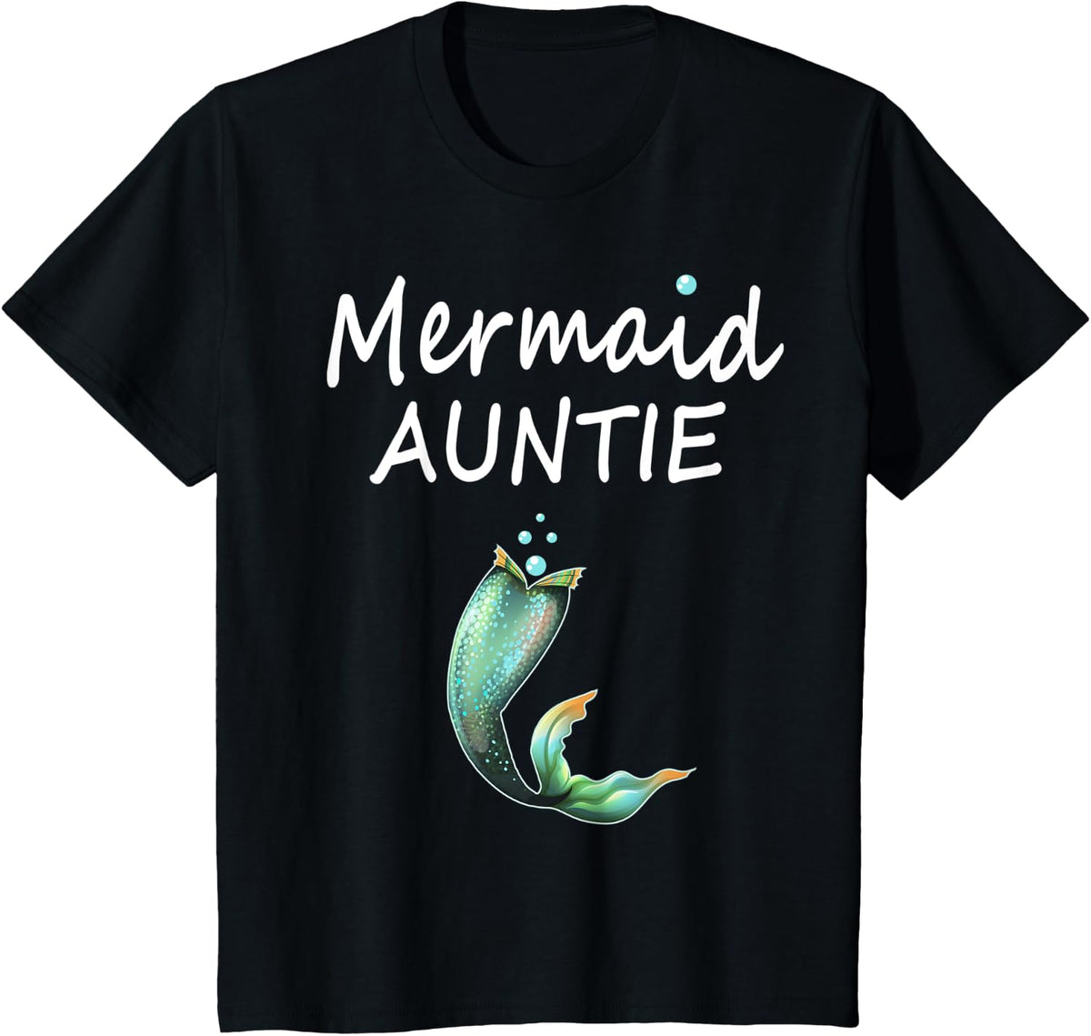 Mermaid Auntie Funn Aunt Women Family Matching shirt T-Shirt - Black