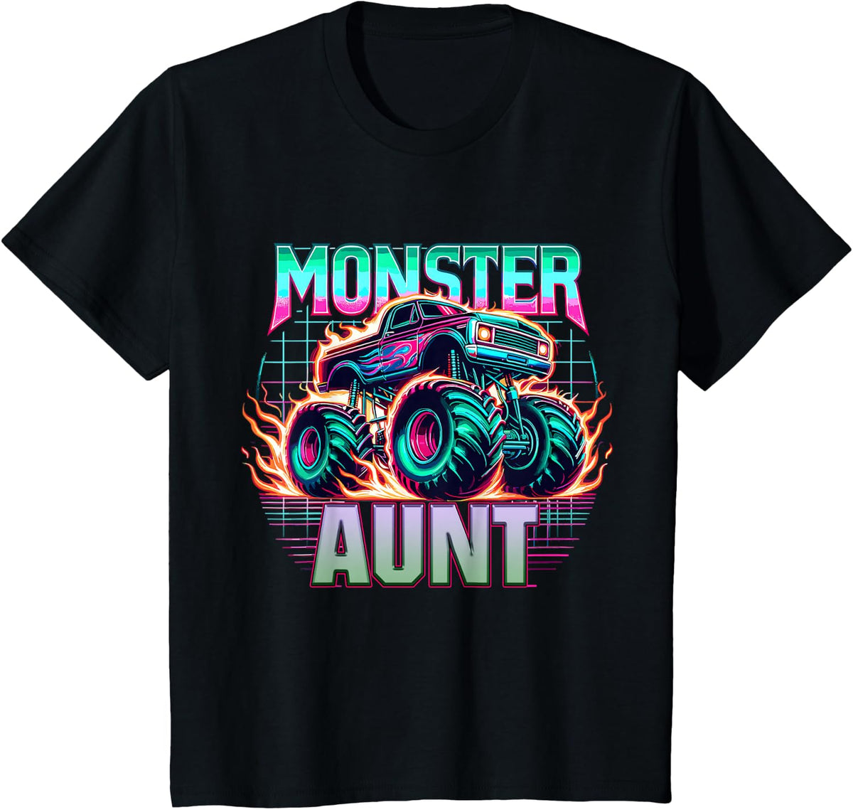 Monster Truck Aunt Monster Truck Are My Jam Truck Lovers T-Shirt - Black