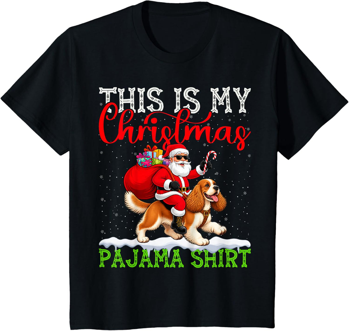 This is My Cocker Spaniel Ugly Christmas Pajama Sweater Dog T-Shirt - Black