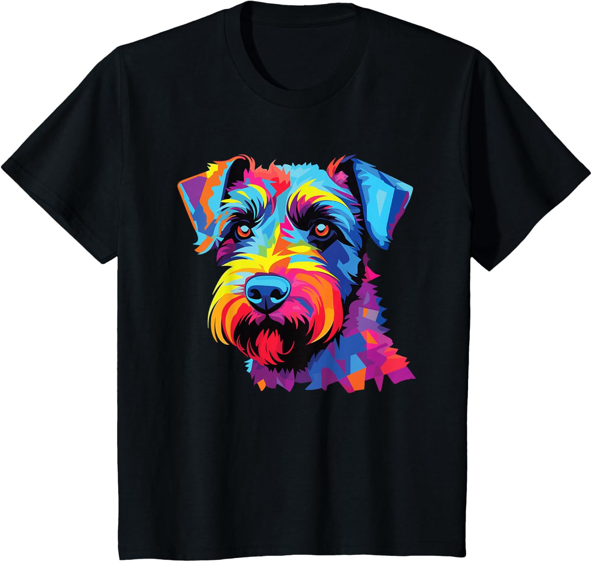Watercolor Colorful Cesky Terrier Dogs T-Shirt - Black
