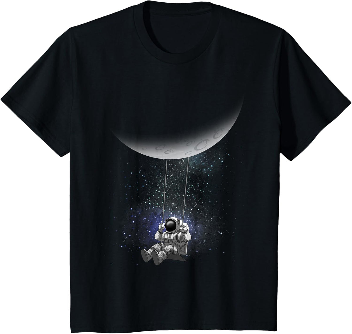 Space Themed For Men Women Outer Space Moon Galaxy Astronaut T-Shirt - Black