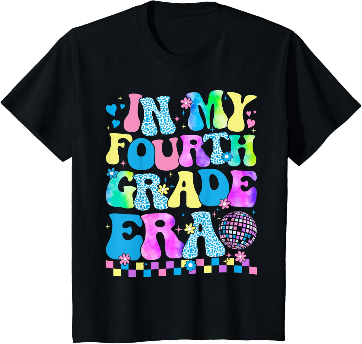 Groovy In My Fourth Grade Era 4th Grade Back to School T-Shirt - Black