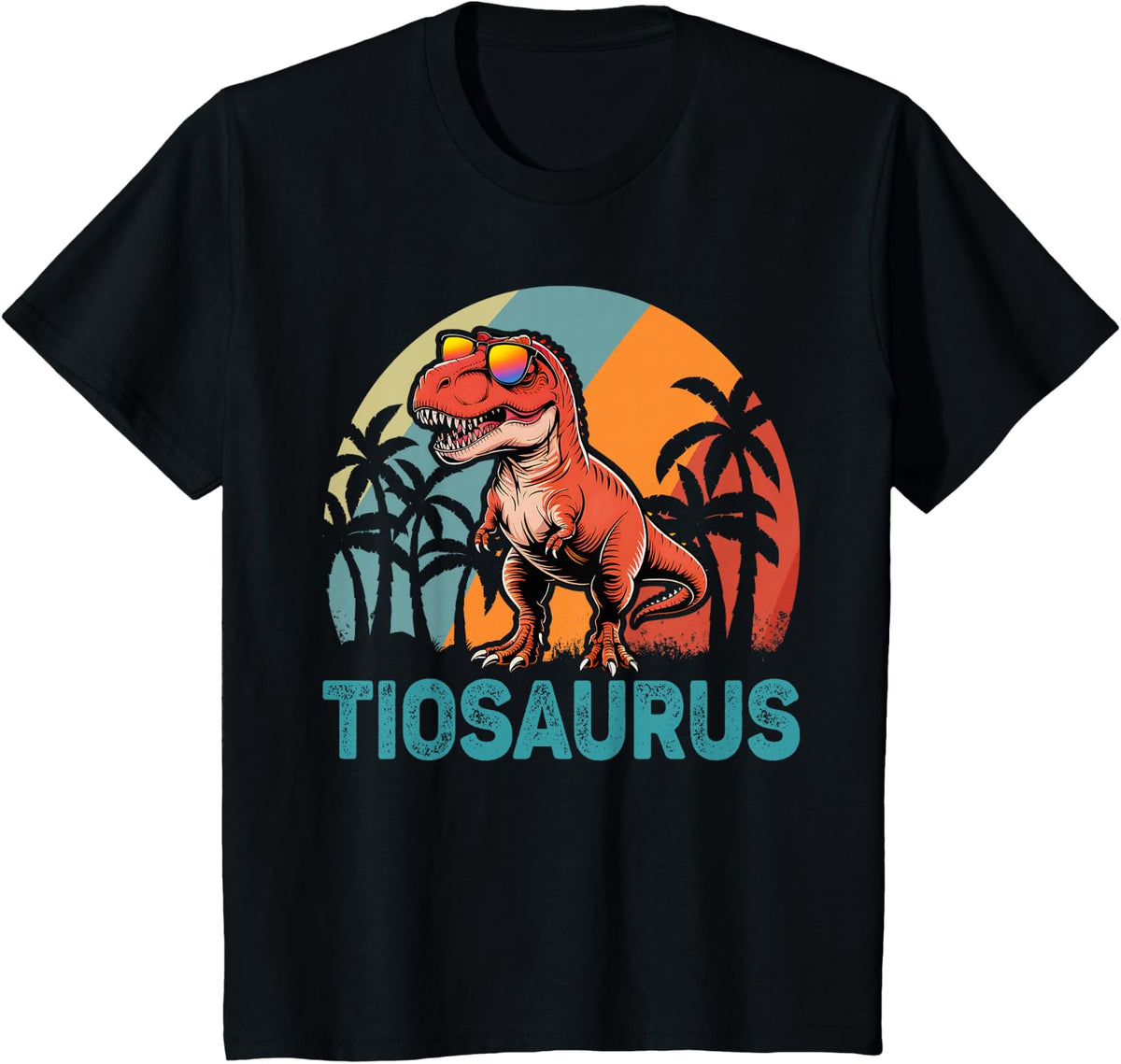 Tiosaurus T Rex Dinosaur Tio Saurus Father's Day T-Shirt - Black